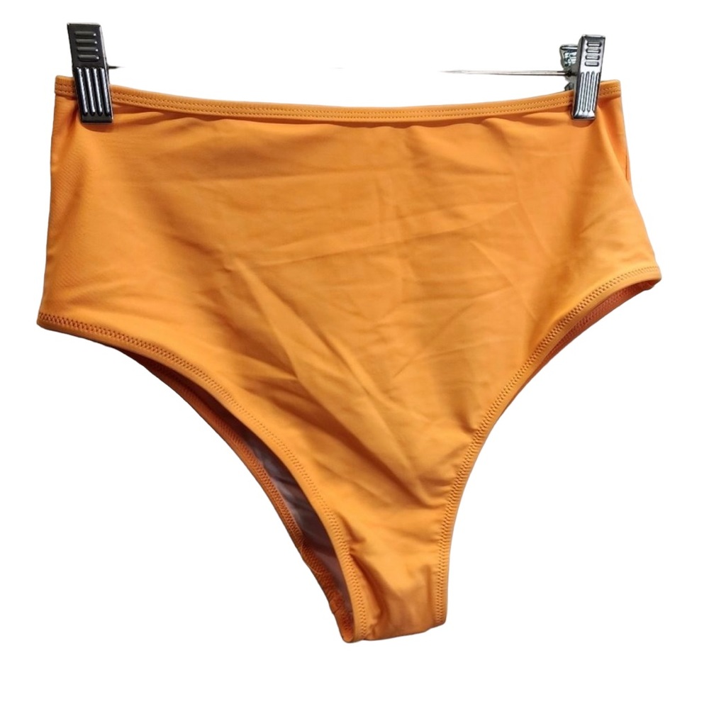 Cupshe Orange Full Coverage Bikini Bottoms Medium to High Leg Size Large